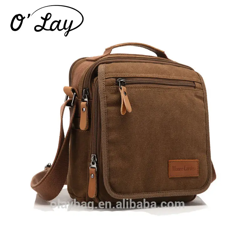 2023 factory wholesale cotton canvas shoulder bag men satchel