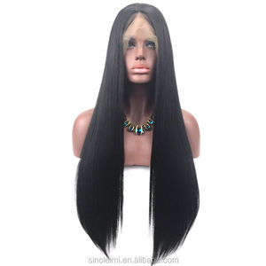 100% Brésilienne cheveux Raides Cheveux Longs Full Lace Wigs avec le moyen-partie la meilleure qualité <span class=keywords><strong>Suisse</strong></span> dentelle - Product Image 2