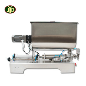 Grau alimentício chili sauce, molho de máquina de enchimento de hummus, semi automático máquina de enchimento de molho de tomate com funil de mistura - Product Image 1