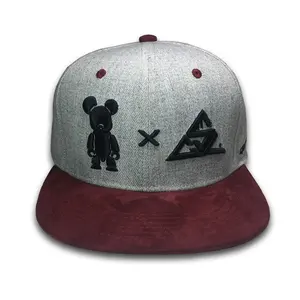 Yüksek kaliteli kap rap şapkası özel logo kap ile 3D nakış logoları, Hip Hop Snap geri şapka