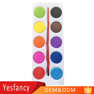 Günstige preis 10 farben aquarelle malen set ASTM EN71 zertifiziert wasser farbe trockenen pan aquarell