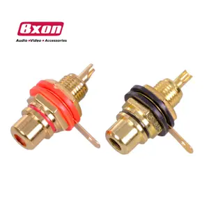 Enchufe de terminal de <span class=keywords><strong>chasis</strong></span> de panel <span class=keywords><strong>hembra</strong></span> <span class=keywords><strong>RCA</strong></span> de cobre chapado en oro - Product Image 1