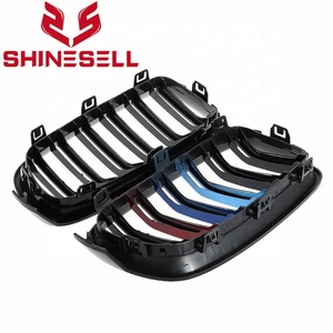 1 par de tres colores doble listón de línea de parrilla delantera riñón parrilla para BMW <span class=keywords><strong>Serie</strong></span> 3 F30 F35 2012-2017 - Product Image 4