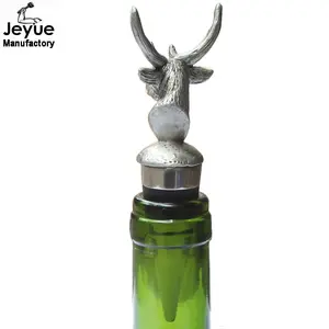 Wine Saver Bottle Stopper Pewter Novelty Bottle Stoppers Reindeer Deer Stag