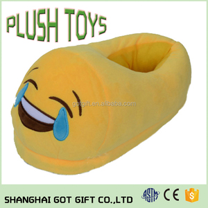 Qq emoji zapatillas de felpa de dibujos animados para adolescentes - Product Image 3