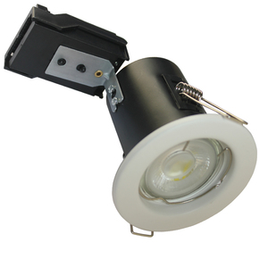 Le feu en acier évalué GU10 Downlights fixe/inclinaison avec des ampoules de LED tache de <span class=keywords><strong>plafond</strong></span> couleur blanche de nickel de satin de chrome - Product Image 3
