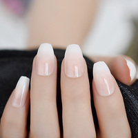 Ombre Français Ballerine Faux Ongles Gradeint Naturel Cercueil Faux Ongles En Gros Ongles Fournisseur 24