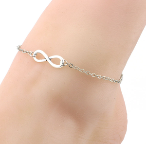 25cm Simple Or Infini En Argent Conceptions Bracelet Chaîne de cheville - Product Image 2
