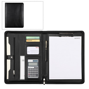 Tùy chỉnh A4 đa chức năng clipboard PU da thư mục tập tin với máy tính dây kéo danh mục đầu tư có tính năng biểu tượng tùy chỉnh - Product Image 6
