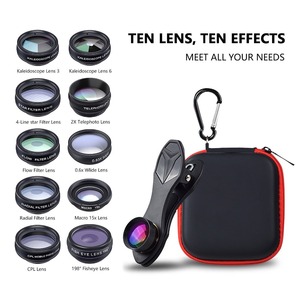 APEXEL Kit d'objectifs pour téléphone portable 10 en 1, clip universel, grand angle, macro, fisheye, zoom, CPL, pour <span class=keywords><strong>iPhone</strong></span> <span class=keywords><strong>8</strong></span>, accessoires - Product Image 2