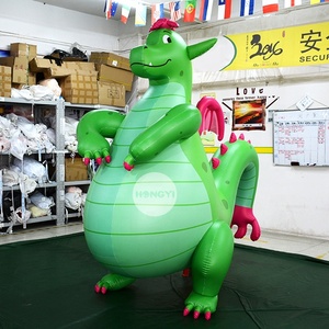 विशाल हरी बड़ा पेट और लंबी पूंछ चलने Inflatable डायनासोर - Product Image 2
