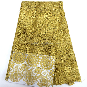 Gold cord <strong>lace</strong> dubai <strong>fabric</strong> <strong>indian</strong> sarees wholesale hy0287 eco-friendly water soluble - Product Image 1