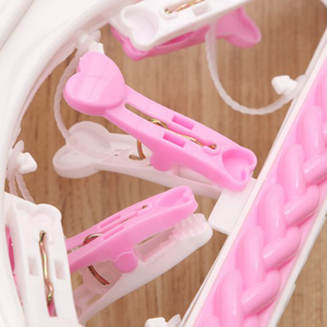 Móc Treo Quần Áo Bằng Nhựa 20 Chốt Hình Tròn Có Khóa Hình Trái Tim - Product Image 3