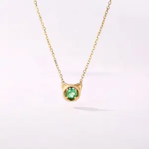 Luxe Natuurlijke Parel Sieraden Real 14K 18K Solid Rose Gold Emerald Hanger Ketting Voor Vrouwen