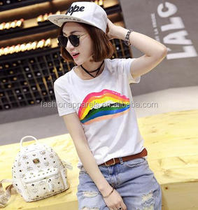 Bling Cầu Vồng Đầy Màu Sắc Lip Sequin Desgin Nhà Máy Trực Tiếp Sequin Appliques Thêu Thư Appliques Sắt Trên Chuyển - Product Image 2