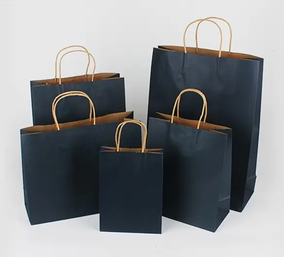 custom logo paper kraft shopping Packaging bag with handle