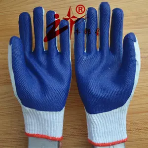 10 г, хлопковые перчатки, горячая Распродажа, китайские рабочие перчатки с защитой от порезов, резиновые ламинированные латексные строительные перчатки