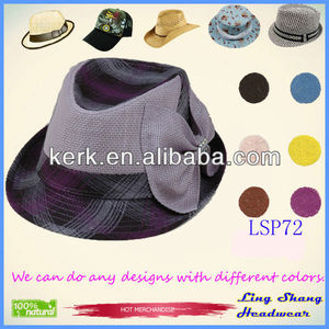 2013 Nouvelle Conception Pourpre Rosette 100% Papier Paille Chapeau LSP72 - Product Image 1