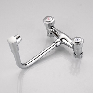 <span class=keywords><strong>Griferia</strong></span> de cocina tradicional con dos asas, grifo de cocina de 8 pulgadas, montado en la pared, mezclador de latón para fregadero, cocina - Product Image 4