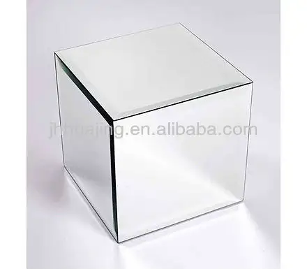 High Quality Bevelled BoX Shape Mirror Display Cube/Mirrored end Table/Home Decor
