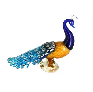 Oversize murano colorful glass peacock