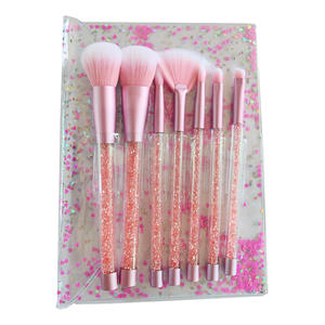 Set <span class=keywords><strong>de</strong></span> 7 Brochas <span class=keywords><strong>de</strong></span> <span class=keywords><strong>Maquillaje</strong></span> <span class=keywords><strong>de</strong></span> Cristal con Brillantina y Diamantes <span class=keywords><strong>de</strong></span> Imitación <span class=keywords><strong>de</strong></span> Marca Privada, Brochas Iluminadoras Profesionales - Product Image 1