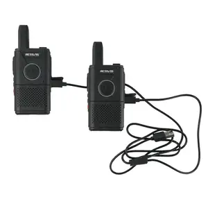Retevis-walkie-talkie doble PTT RT618, 2W, PMR446, Radios bidireccional libres, batería de largo alcance, ahorro de Radio bidireccional