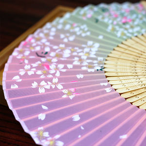 [JE SUIS VOTRE FAN] Stock suffisant ! 12 modèles de éventails pliants en soie japonaise traditionnels à motifs imprimés en bambou pour femmes - Product Image 6