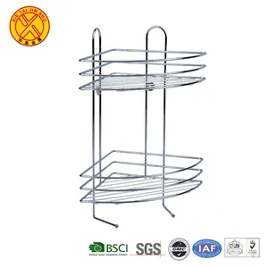 Ecofriendly household freestanding metal shower shampoo 2tier bathroom shelf