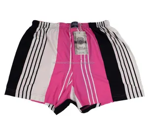 Cueca listrada cinza rosa masculina, preta, de tecido adulto, 100% algodão, boxer