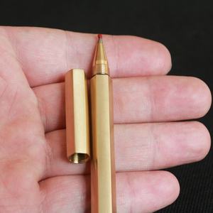 Медная гелевая ручка на заказ с шестью краями и шириной 0,5 мм, металлические шариковые чернила для канцелярских принадлежностей для офиса и школы - Product Image 4