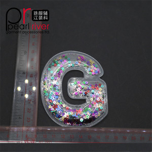 Hot <span class=keywords><strong>Fix</strong></span> 3D PVC personalizzato con logo paillettes Patch con lettere per vestiti - Product Image 6