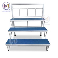 Escaliers mobiles réglables en aluminium, plate-forme de chorale, aire de chorale pliante