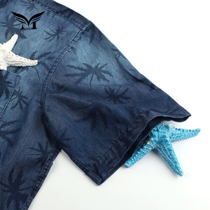 <span class=keywords><strong>El</strong></span> último diseño de impresión personalizada de algodón liso camisa denim camisa de <span class=keywords><strong>playa</strong></span> - Product Image 4