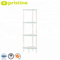 Étagère d'angle triangulaire moderne en métal chromé triple niveau pour salle de bain, rangement domestique, durable et peu encombrante