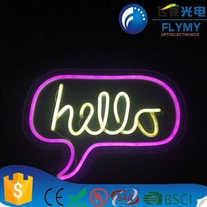 Alibaba amazon ebay mayor festivo y fiesta china fábrica suministra decoración personalizada batería powered luz de neón Hola - Product Image 6