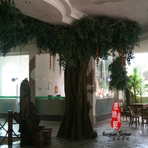 Albero di Banyan Artificiale in Fibra di Vetro, 3 Metri di Altezza, 60cm di Diametro, Grande Albero Decorativo Artificiale per Arredamento Alberghiero - Product Image 4