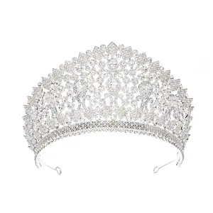 Diadème et couronne en zircon, bijoux de luxe, bandeau, spectacle de strass autrichien