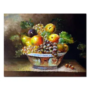 Hecho a mano pintura aceite aún fruta