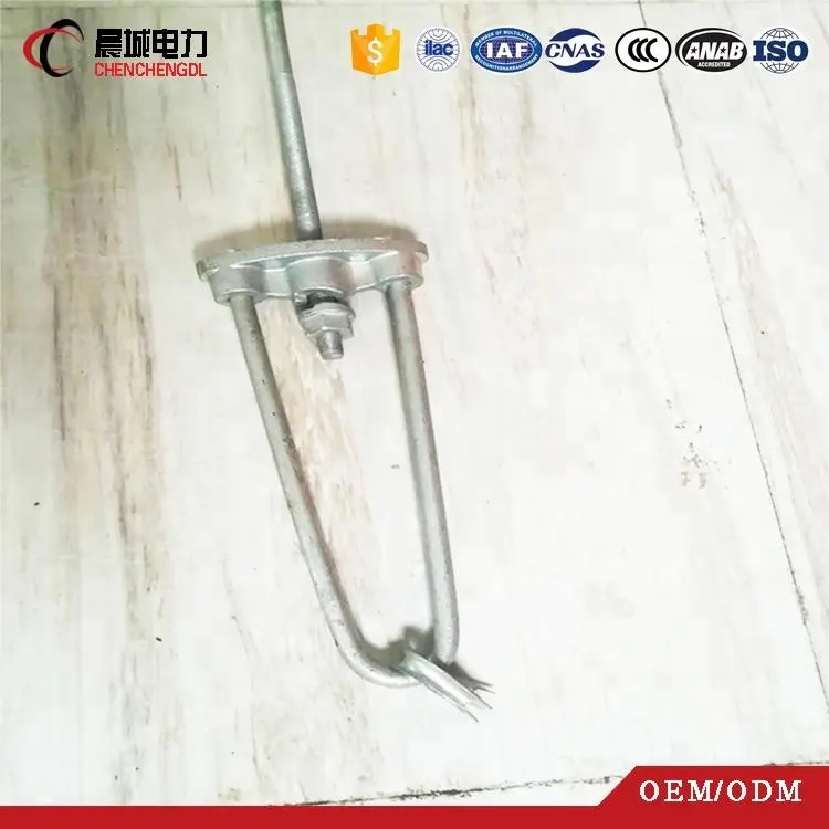 Stay rod and plate for electrical power line accessories