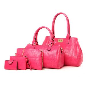 Personalizzato nuovo modello <span class=keywords><strong>a</strong></span> buon mercato imported 5 pezzo set in vera pelle di coccodrillo delle signore tote borse del sacchetto - Product Image 4