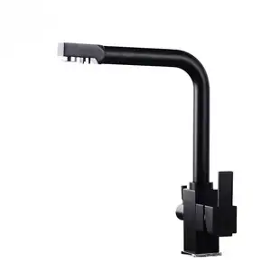 Black Matte Kitchen Faucet Mixer Tap 360 Degree Rotation Drinking Water Faucet Brass Purify Faucet for Kitchen Crane Tap