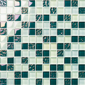 Carrelage de sol et mur en mosaïque de bleu et blanc, noir et bleu, pour la piscine - Product Image 4