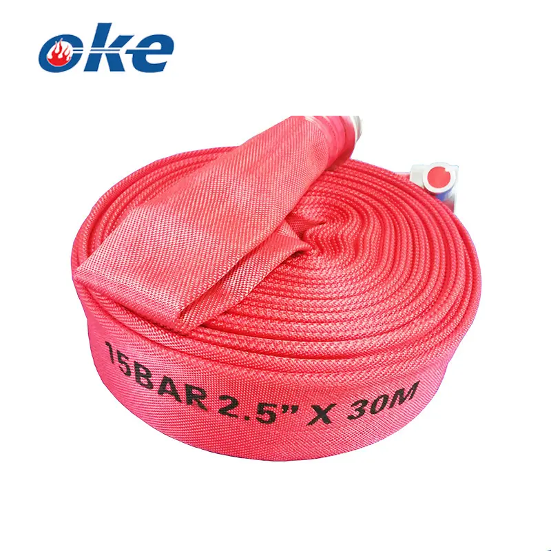 Fire Resistant PVC Hydrant Red Color Dyed Hose with Coupling