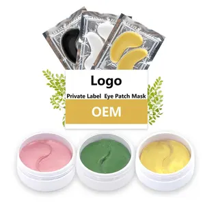 masques pour les yeux or Suppliers-Patch oculaire en hydrogel au collagène doré, étiquette privée, masque sous les yeux, pour les cernes, livraison gratuite