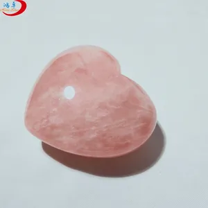 HZ pierres et cristaux meilleurs vendeurs rose quartz coeurs en forme de roches pendentif en pierre amour de mariage pour les invités cristal