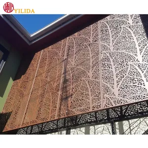 Beste preis dekorative perforierte bildschirm laser cut metall fassade vorhang wand verkleidung