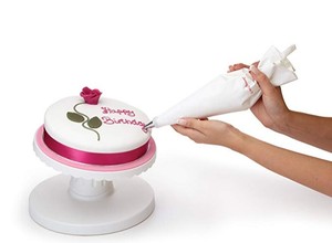 Ruota rotante regolabile di plastica della decorazione della torta di prezzi di fabbrica di vendita calda all'ingrosso, cremagliera rotante della torta - Product Image 6