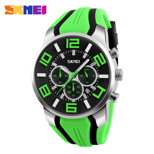 Skmei 9128 <span class=keywords><strong>orologi</strong></span> sportivi da uomo Fashion Date Large 3D Dial orologio al quarzo cronografo di lusso di marca in Silicone impermeabile - Product Image 4