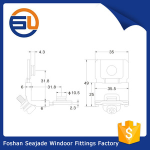 Ventana de aluminio Junta de Esquina / Aluminio Ventana Ventana de la Esquina <span class=keywords><strong>Cornamusa</strong></span> J004 - Product Image 2